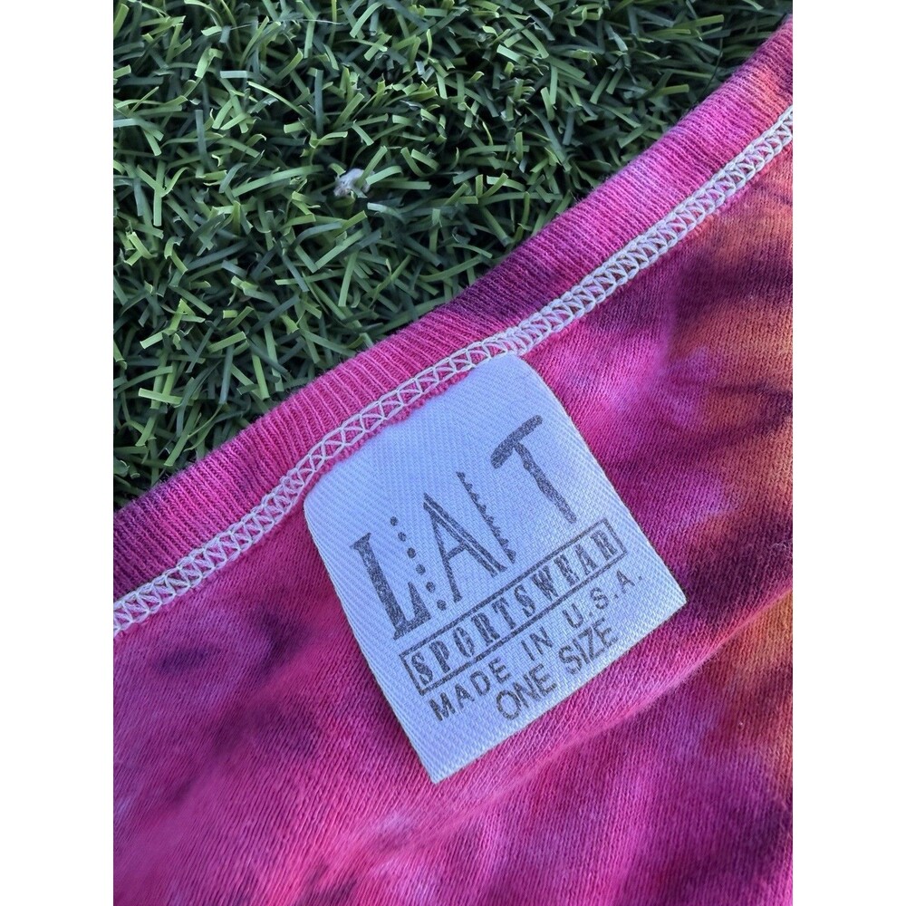 Vintage LAT Sportswear Tie Dye Heart Tie Back Halter Top Boho Coachella Earthy - Picture 4 of 5